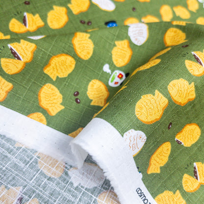 Japan | taiyaki 紅豆鯛魚燒 | cotton printed dobby 竹節棉
