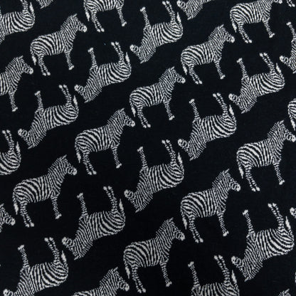 maffon | zebra black ivory 班馬 黑+米色 | cotton jacquard knit 雙面純棉提花針織 - 160cm