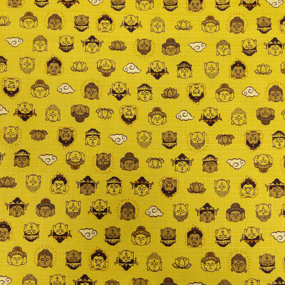 Japan | cute buddha卡通佛相 | cotton printed dobby 竹節棉