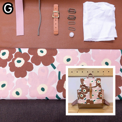 K·T SEWING｜限時推出！「束繩側袋有蓋背包」材料包 *送實體紙樣及影片教學 （10月4日截單）Drawstring Backpack with Pocket sewing kit (include paper pattern & tutorial videos)