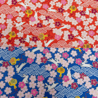 Kobayashi | gold gilded Sakura bunny 燙金櫻花兔 | cotton printed broad