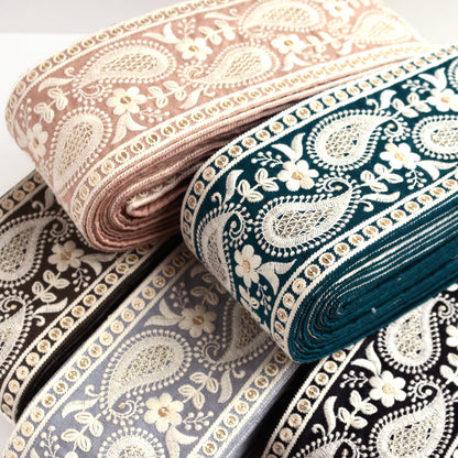 embroidery webbing 刺繡帶 | paisley 腰果花 8.5cm