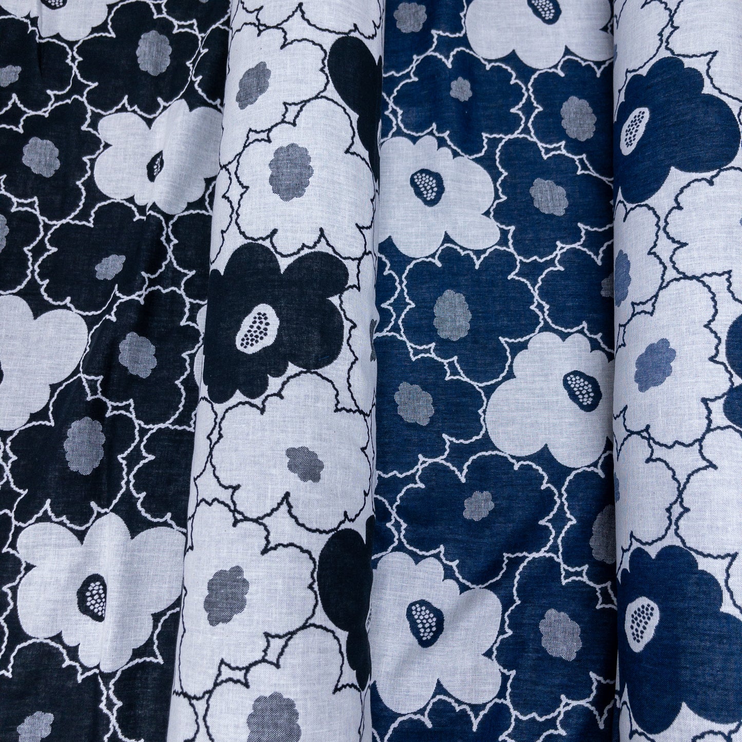 Kobayashi | Nordic floral 北歐拼色線條花 | cotton double weave jacquard 純棉雙面提花