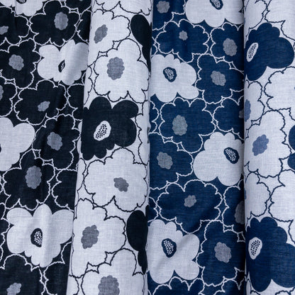 Kobayashi | Nordic floral 北歐拼色線條花 | cotton double weave jacquard 純棉雙面提花