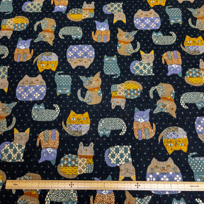 Japan | japanese cat 和風不倒翁貓貓 | cotton printed poplin 竹節棉