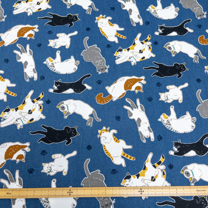 Japan | sleepy cat 瞓覺貓貓 | cotton printed oxford 純棉