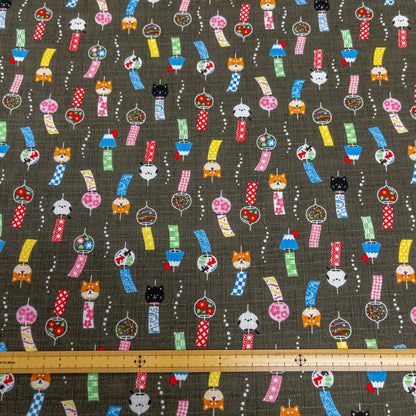 Japan | wind chimes 動物風鈴 | cotton printed dobby 竹節棉