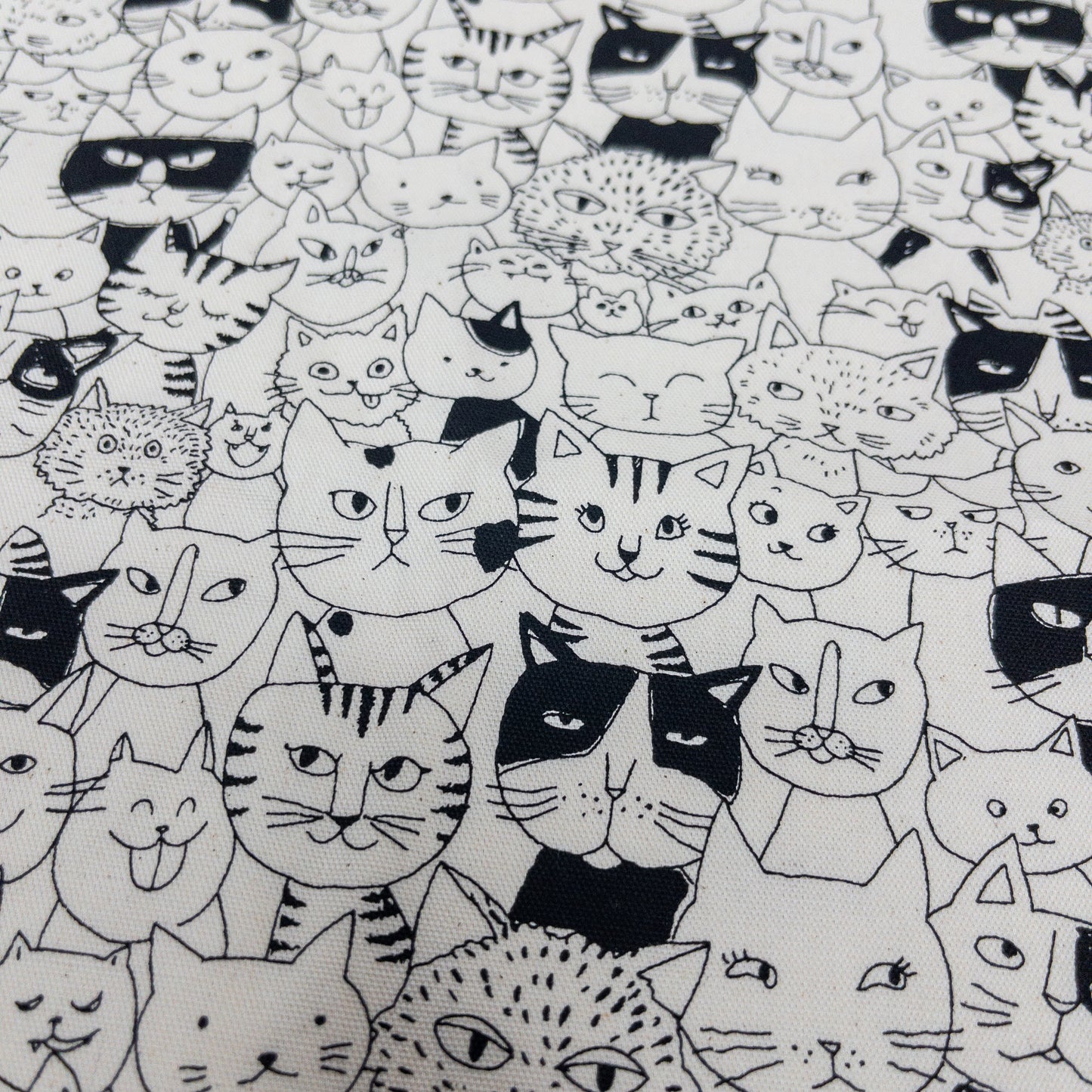 Japan | black white cat 黑白貓 | cotton printed oxford 純棉