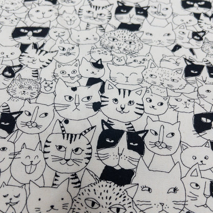 Japan | black white cat 黑白貓 | cotton printed oxford 純棉