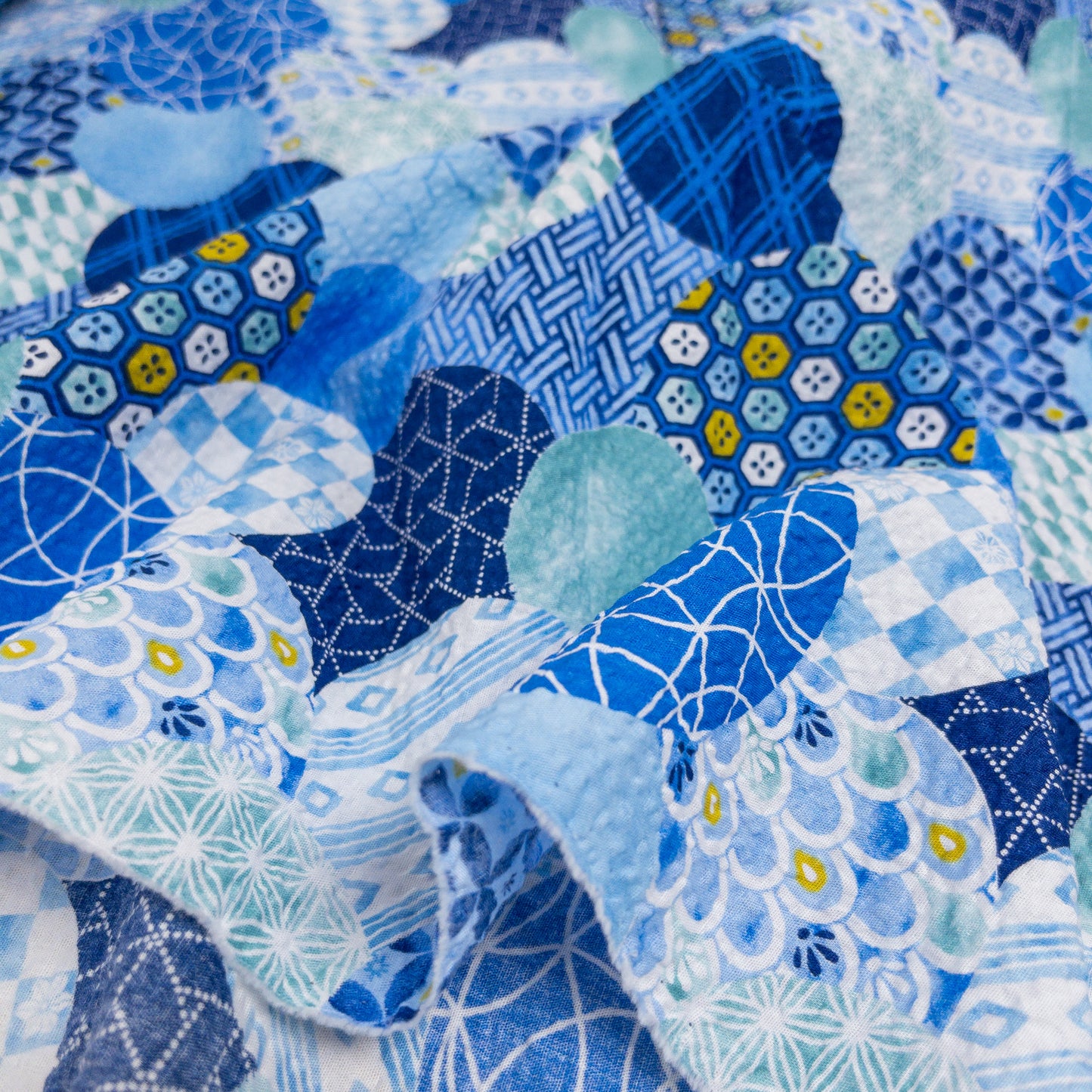 Japan | Japanese summer 夏祭圓波圖案 | cotton seer sucker 泡泡棉浴衣布