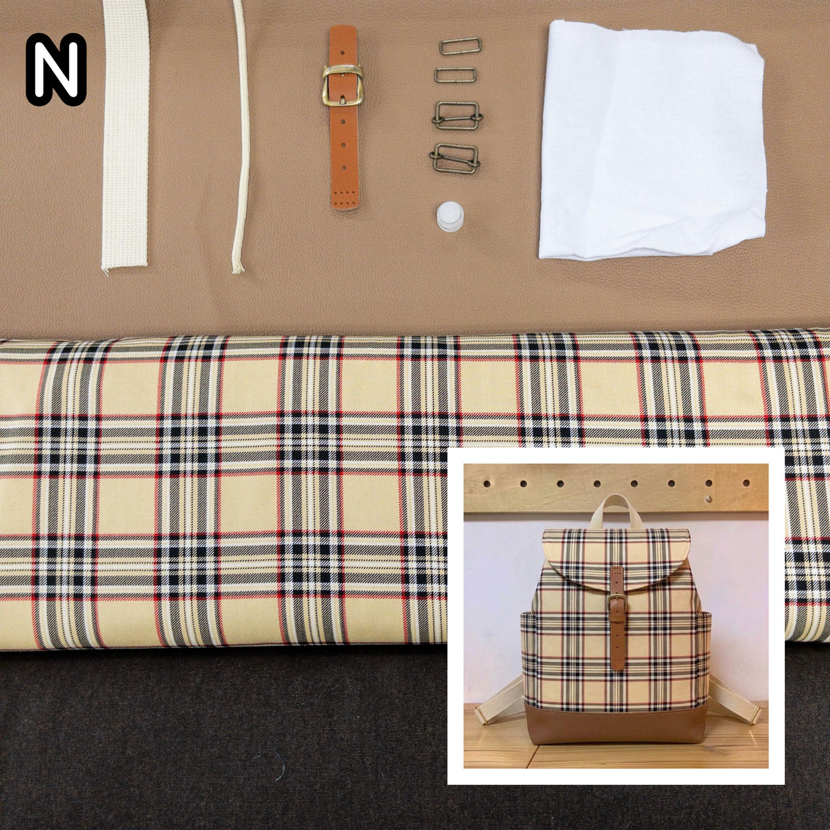 K·T SEWING｜限時推出！「束繩側袋有蓋背包」材料包 *送實體紙樣及影片教學 （10月4日截單）Drawstring Backpack with Pocket sewing kit (include paper pattern & tutorial videos)