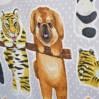 kokka home deco 掛掛動物 | cotton printed sheeting panel 純棉