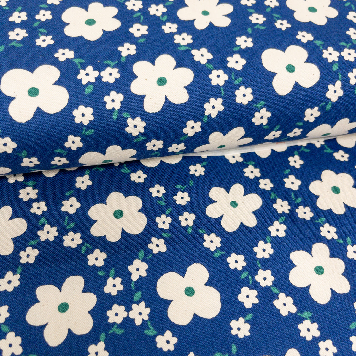 Japan | 藍底菱形白花 | cotton printed oxford 純棉