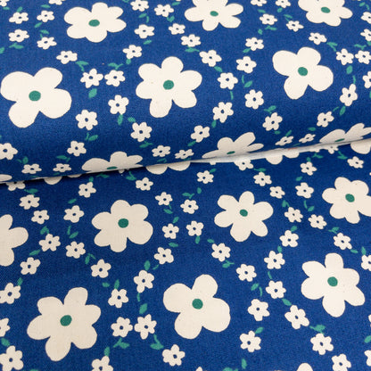 Japan | 藍底菱形白花 | cotton printed oxford 純棉