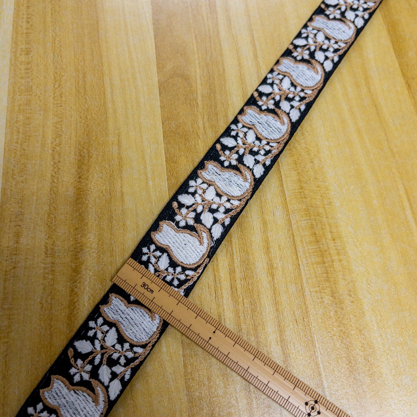 India | cats shadow 4cm 貓貓剪影 | embroidery webbing 刺繡帶