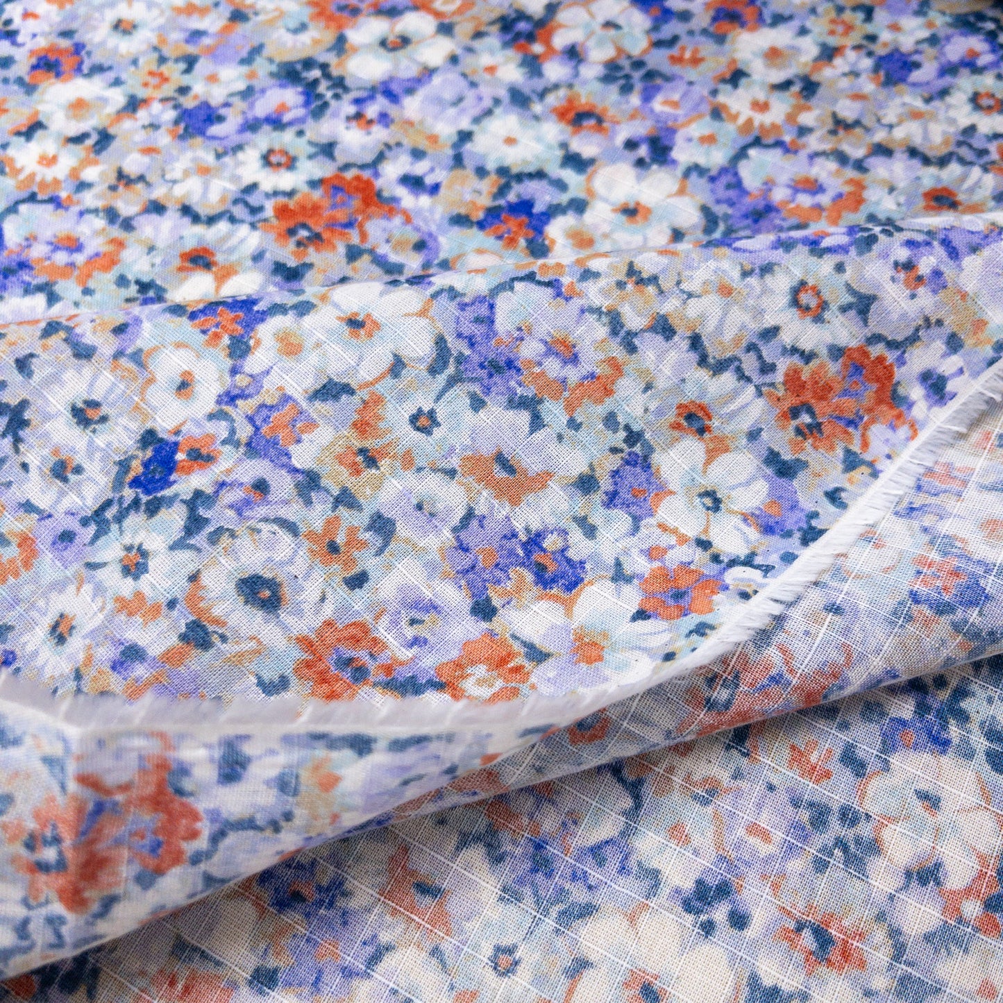 Japan | flowers painting 水彩碎花竹節 | cotton linen dyed dobby 竹節棉麻