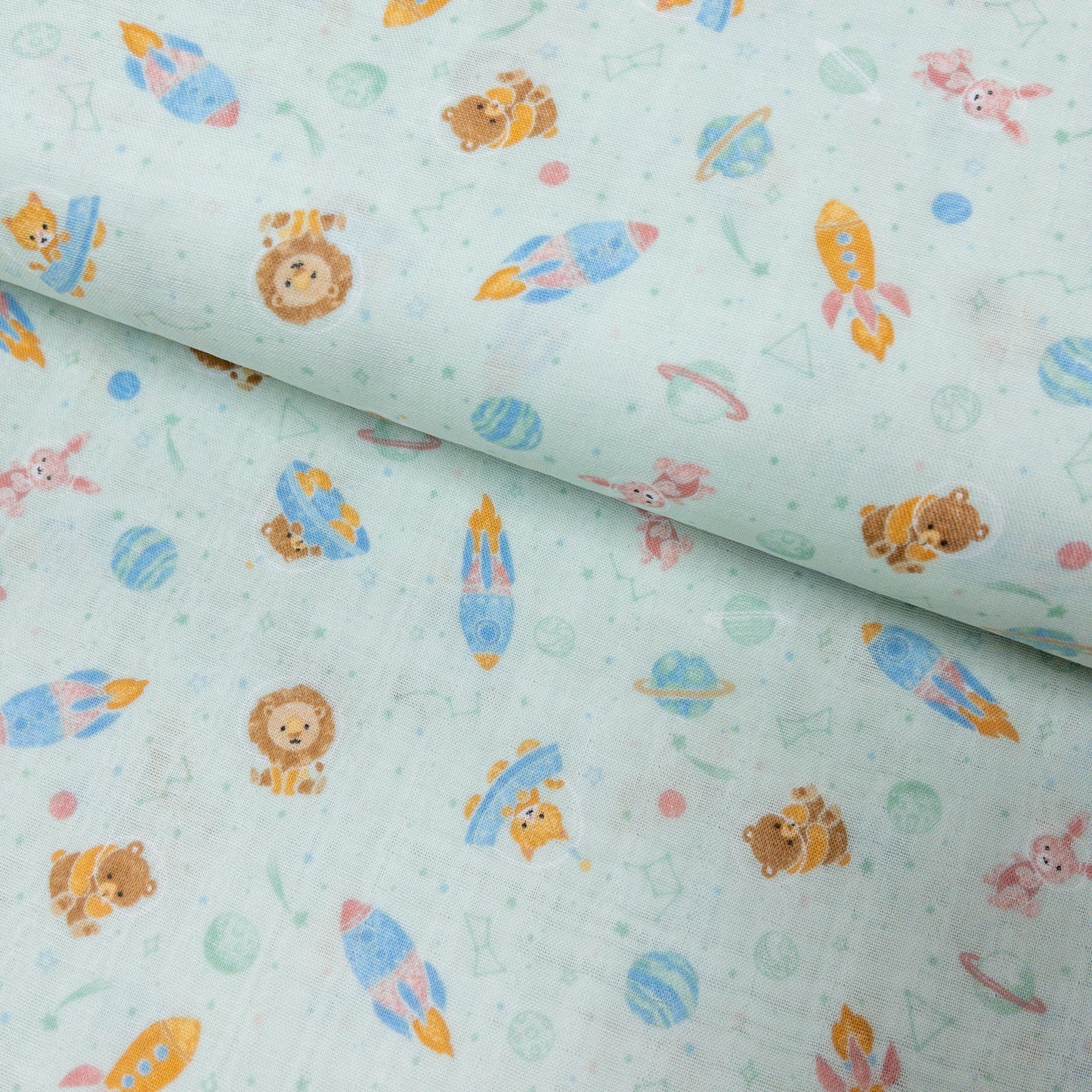 Japan | animals in space 星球動物 | cotton double gauze 二重紗