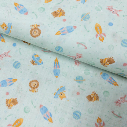 Japan | animals in space 星球動物 | cotton double gauze 二重紗