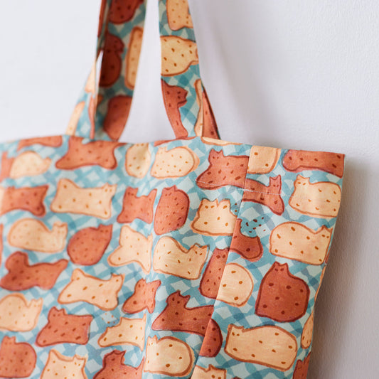 Japan | SAKAMOTO AKO 貓貓餅乾 - OYATSU | cotton printed oxford 純棉