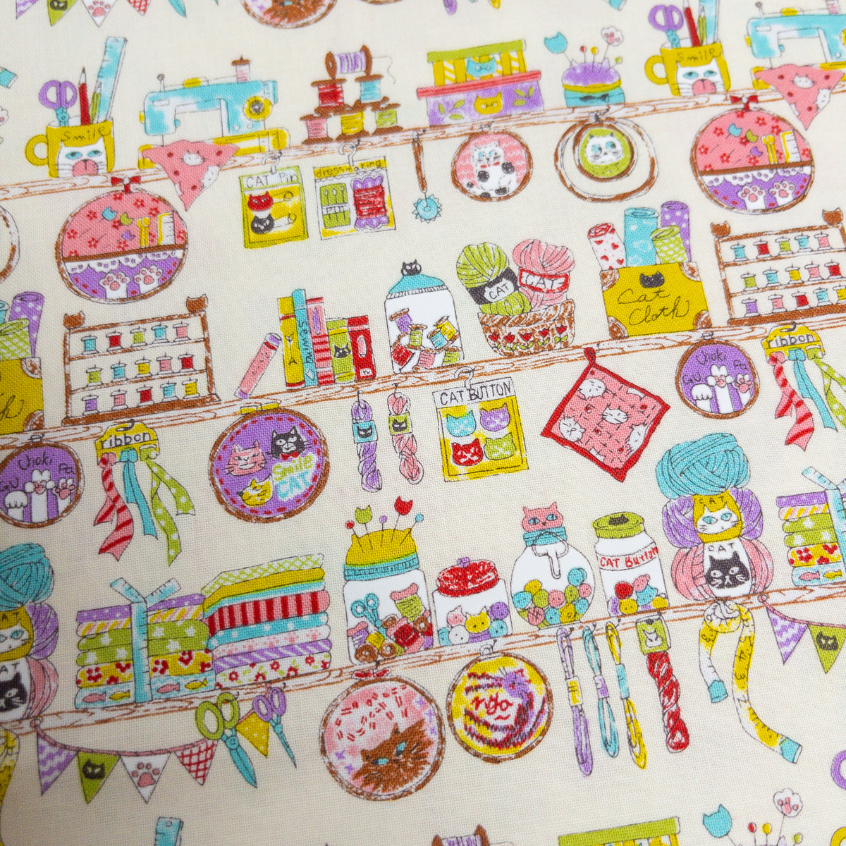 Japan | cat sewing workshop 貓貓車縫工作室 | cotton printed sheeting 純棉