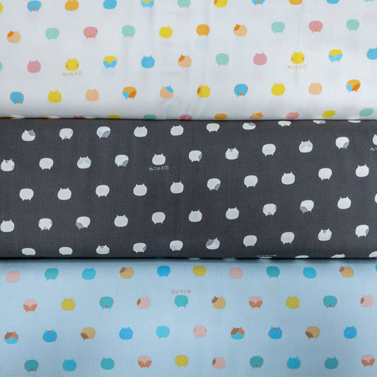 Japan | 「ねこたま」cat heads 彩色小貓頭 | cotton printed oxford 純棉
