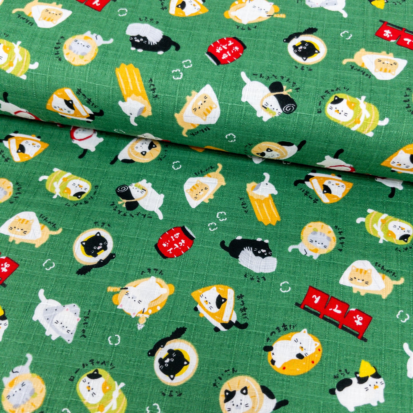 Japan | oden and cat 關東煮貓貓 | cotton printed dobby 竹節棉