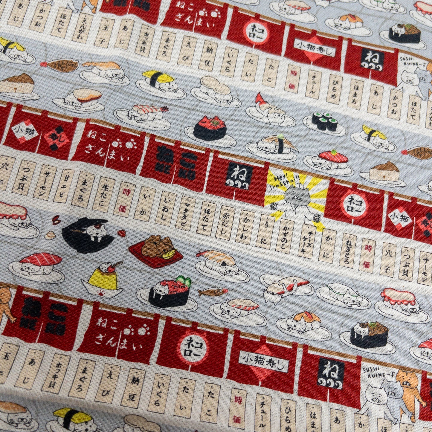 Kobayashi | sushi cat 迴轉壽司貓貓 | cotton linen 棉麻