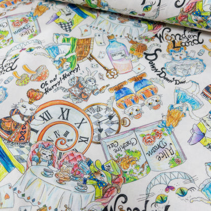 Japan | 『Hoyoka』Alice in Nyanderland Cats 愛麗絲貓貓 | cotton printed sheeting 純棉