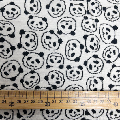 maffon | panda black ivory 熊貓 黑+米色 | cotton jacquard knit 雙面純棉提花針織 - 160cm