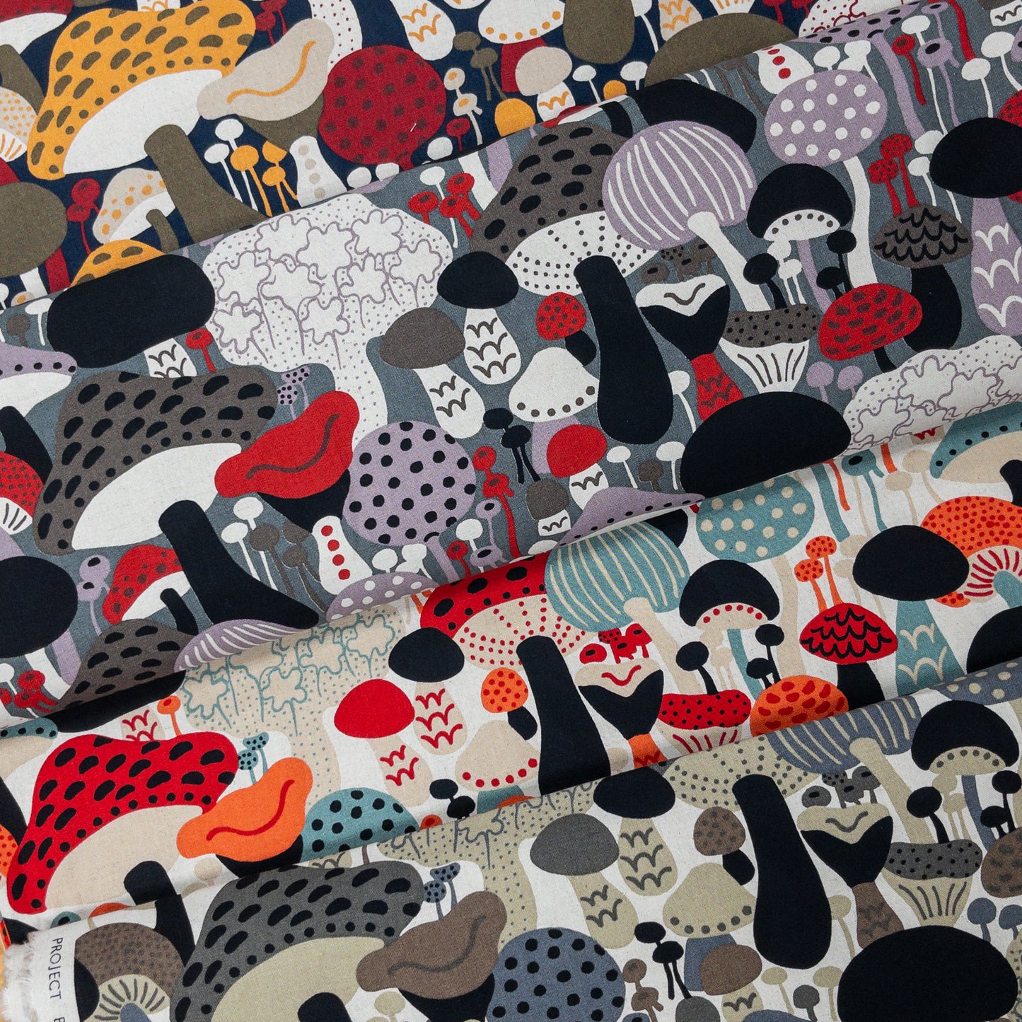 Kobayashi | abstract mushroom 彩色蘑菇 | cotton linen 棉麻