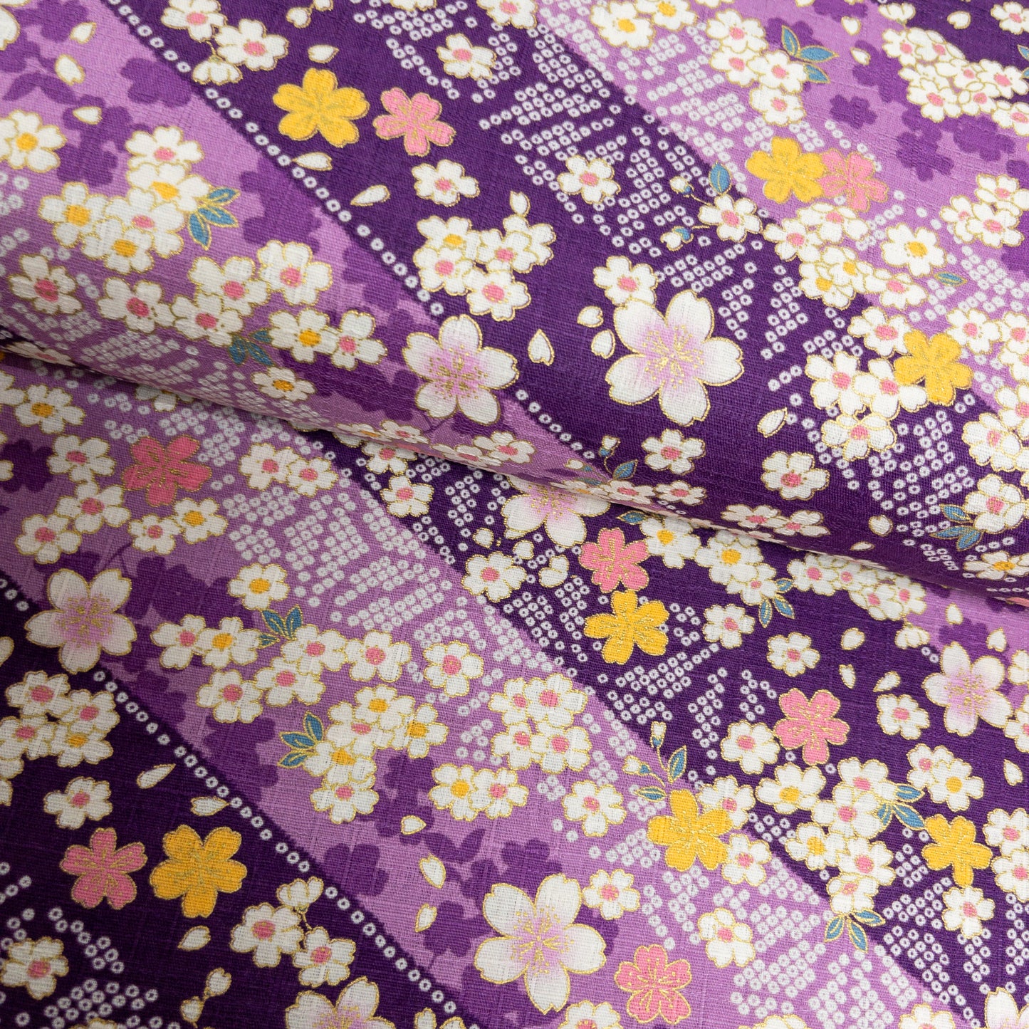 Japan | japanese hot stamping flower pattern 燙金斜紋櫻花 | cotton printed poplin 竹節純棉