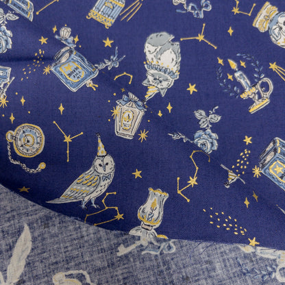 Japan | magic and animals 燙金魔法工具與動物 | cotton printed sheeting 純棉