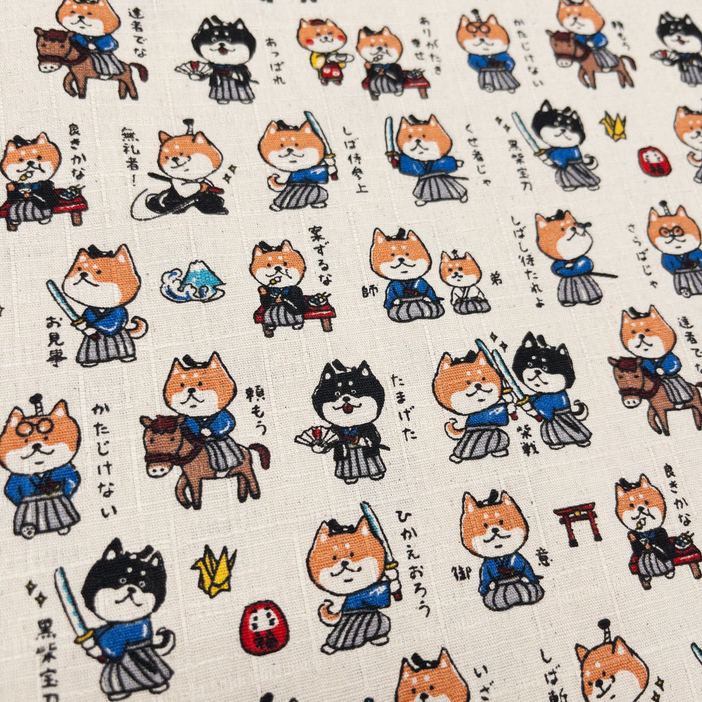 Japan | samurai dog 幕末武士狗 | cotton printed dobby 竹節棉