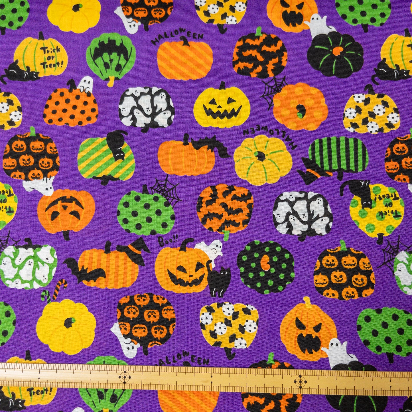 Japan | halloween pattern and cats 萬聖節黑貓大南瓜 | cotton printed shirting 純棉