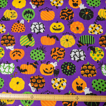 Japan | halloween pattern and cats 萬聖節黑貓大南瓜 | cotton printed shirting 純棉