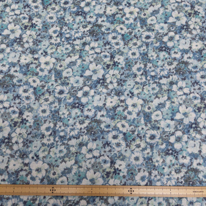 Japan | flowers painting 水彩碎花竹節 | cotton linen dyed dobby 竹節棉麻