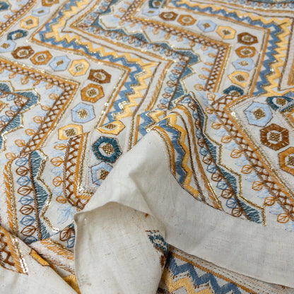 India | ethnic sequin embroidered fabric 民族珠片刺繡布