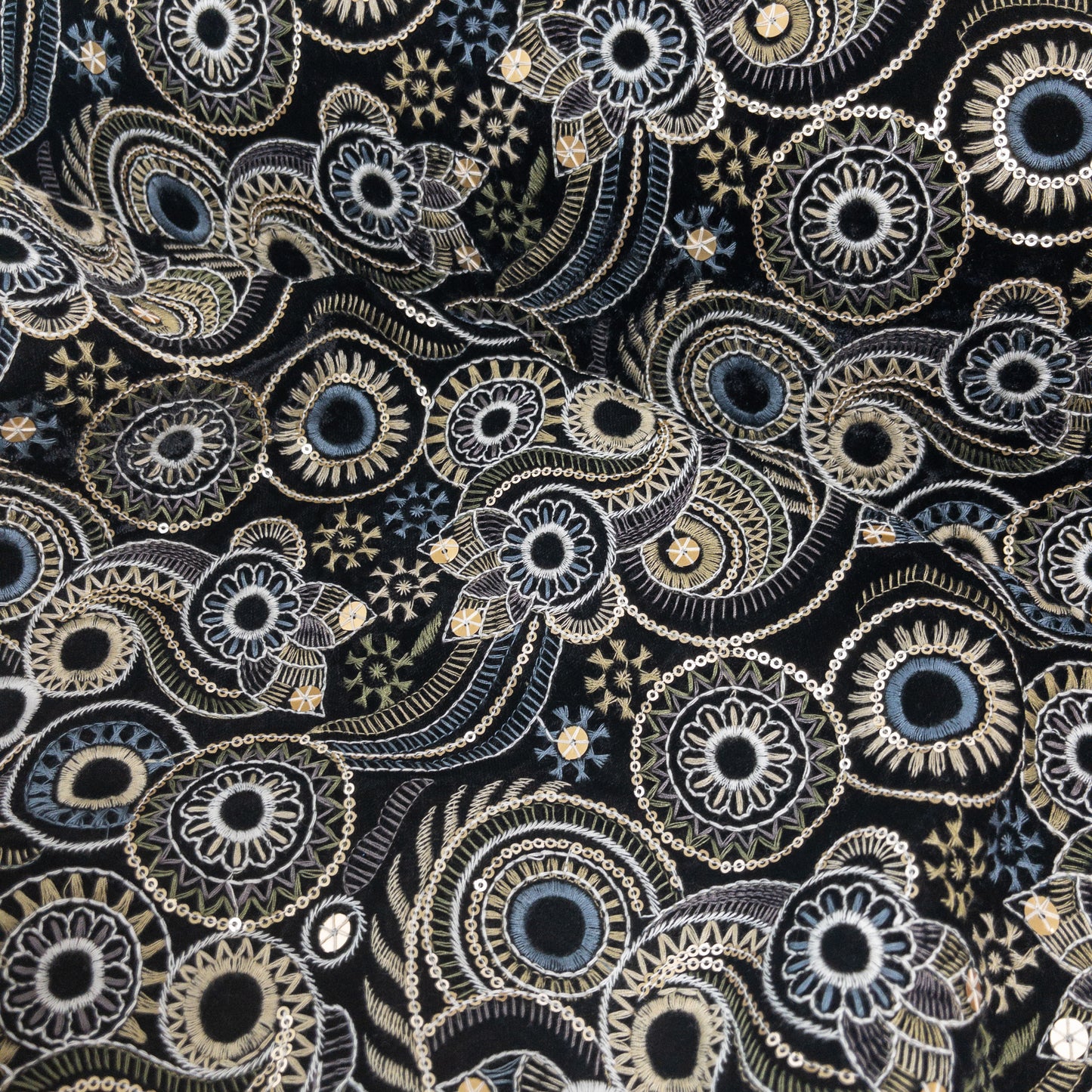 India | wheel embroidered fabric 圓輪花紋刺繡布