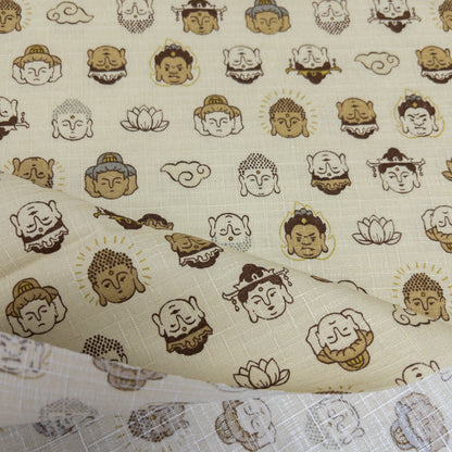 Japan | cute buddha卡通佛相 | cotton printed dobby 竹節棉