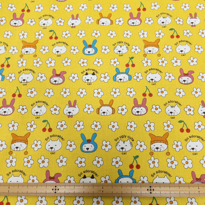 Kobayashi | floral cats with hat花和帶帽貓貓 | cotton printed canvas 純棉