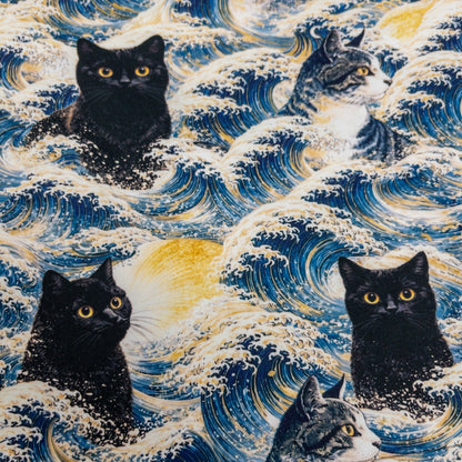 Taiwan | 波浪黑貓 black cats | cotton 純棉