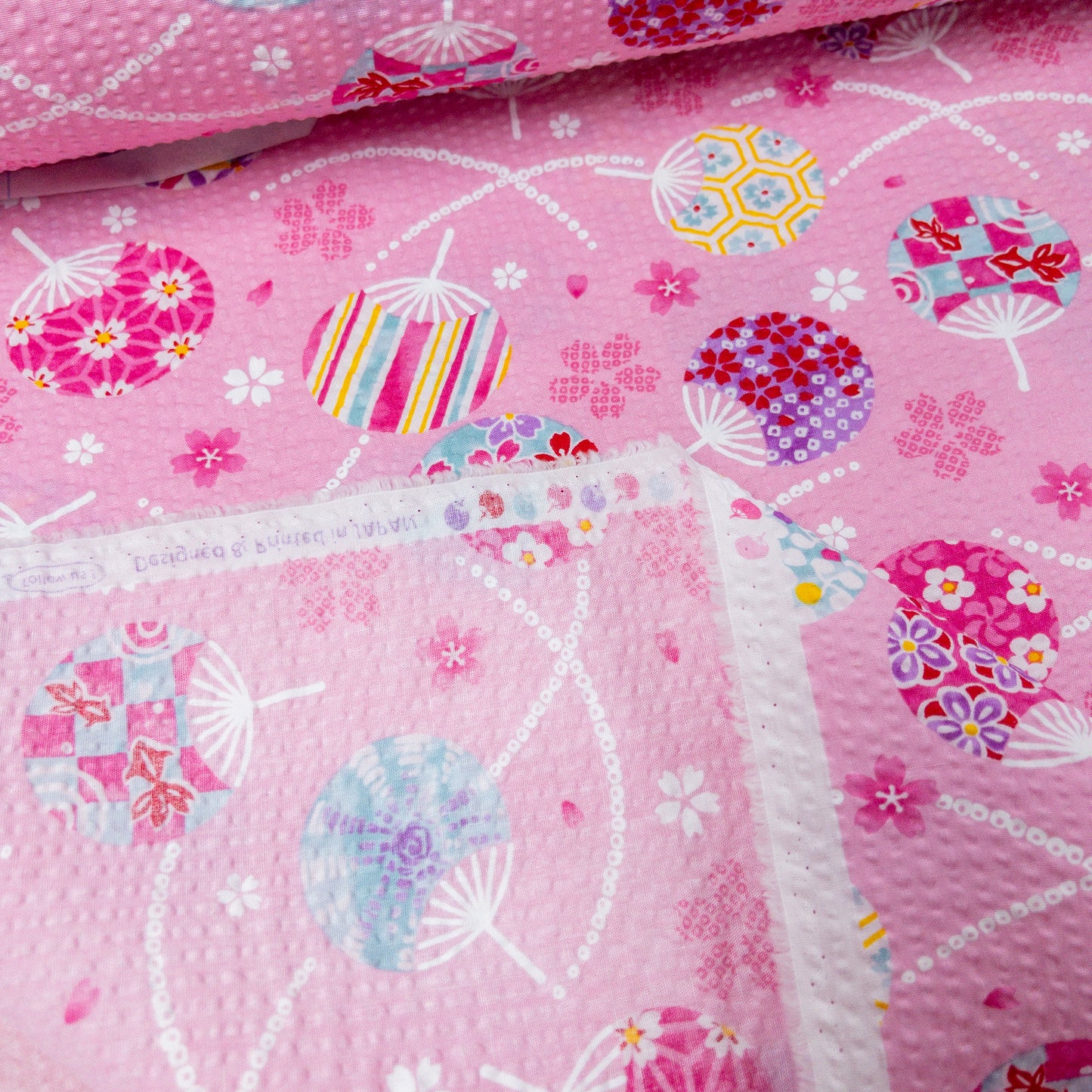 Japan | Japanese summer 夏祭扇子 | cotton seer sucker 泡泡棉浴衣布