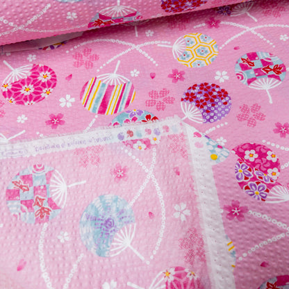 Japan | Japanese summer 夏祭扇子 | cotton seer sucker 泡泡棉浴衣布