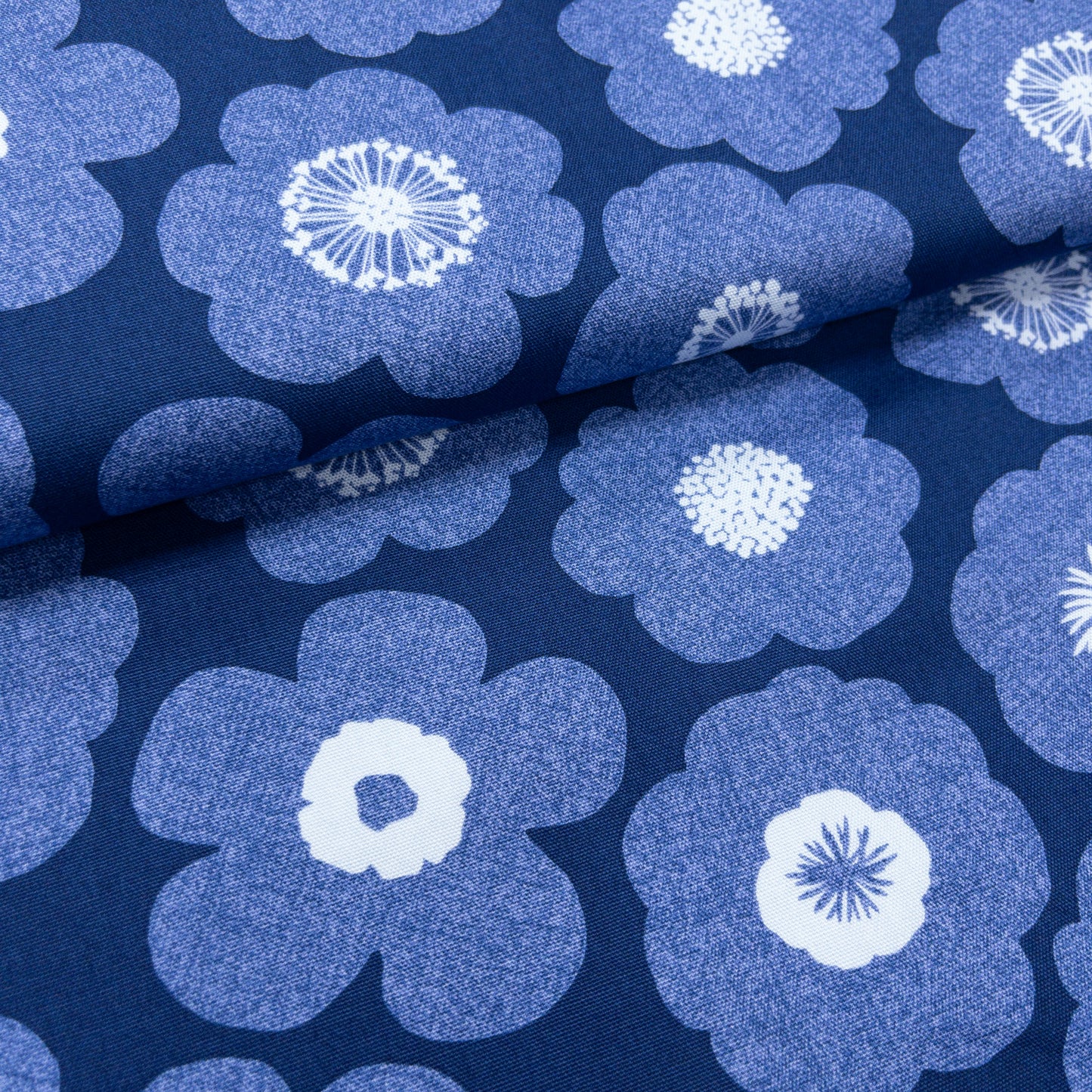 Japan | denim blue flowers 藍色牛仔花朵 | cotton printed oxford 純棉