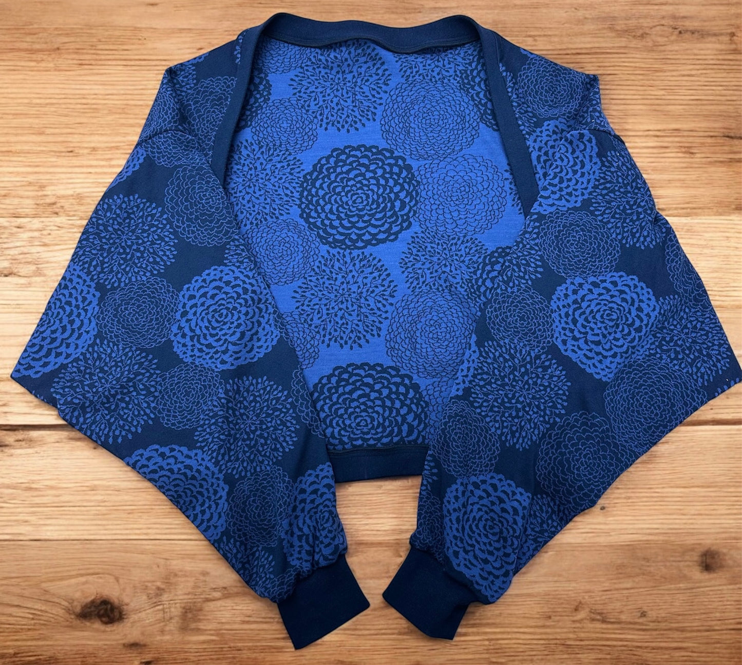 maffon | dahlia navy 大麗花 深藍 | cotton jacquard knit 雙面純棉提花針織 - 160cm
