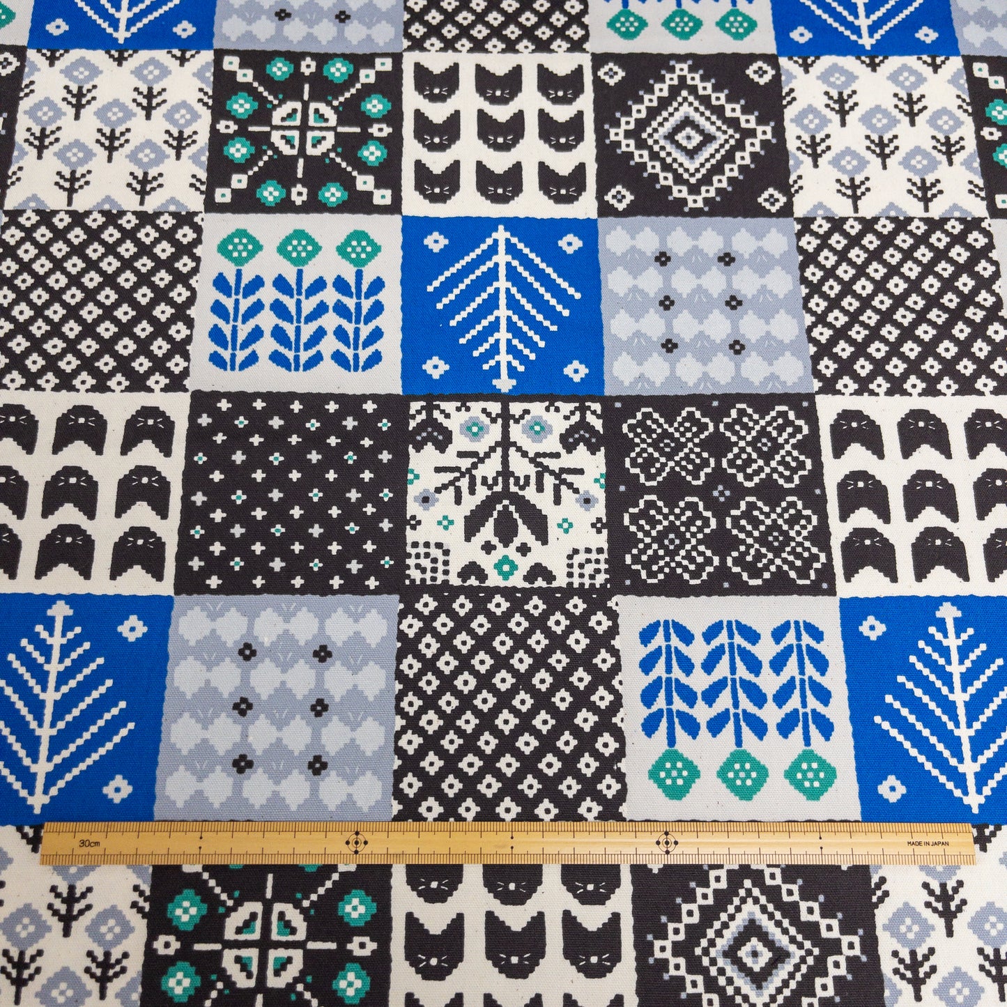 Japan |Plaid faux embroidery 格仔仿刺繡 | cotton printed oxford 純棉