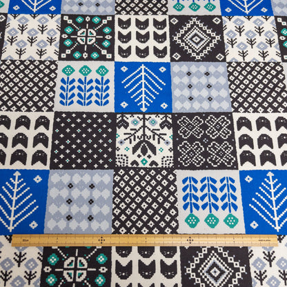 Japan |Plaid faux embroidery 格仔仿刺繡 | cotton printed oxford 純棉