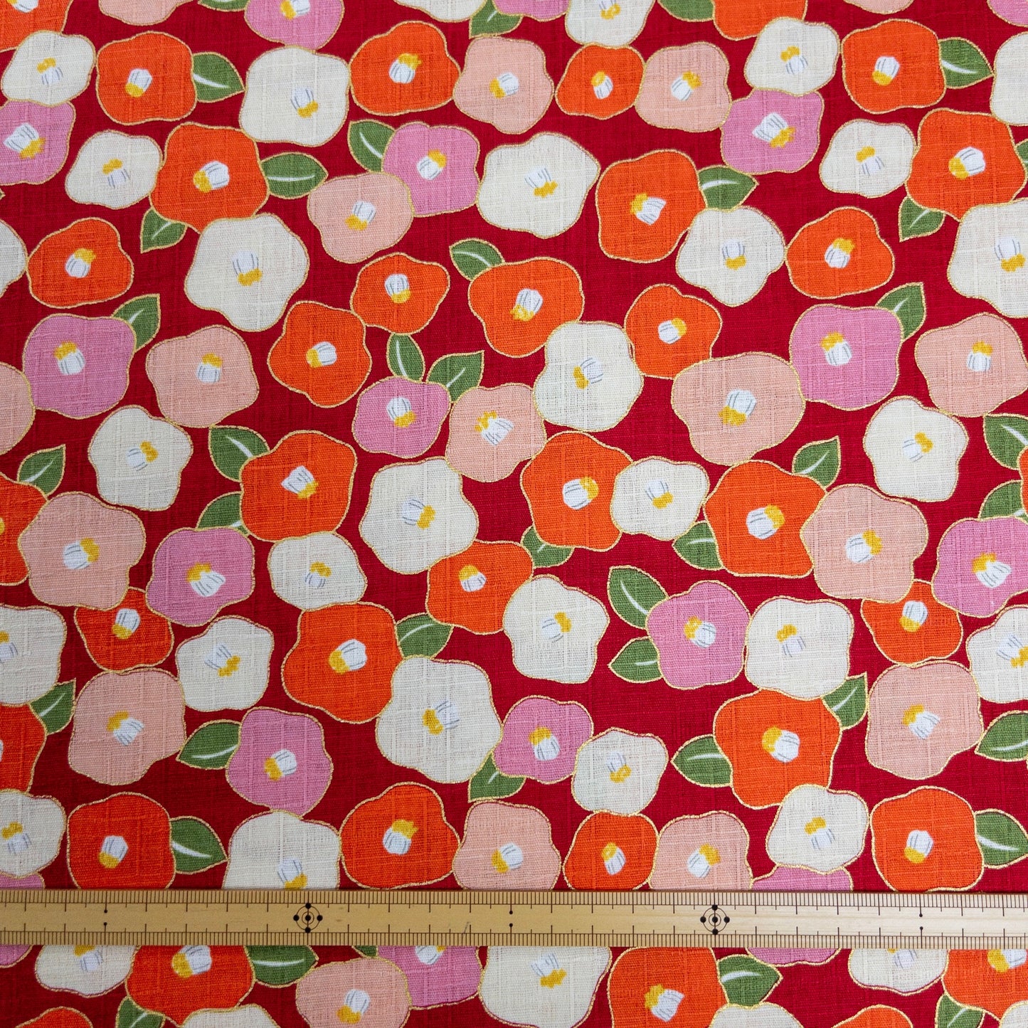 Japan | camellia 山茶花| cotton printed shantung 竹節棉