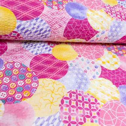 Japan | Japanese summer 夏祭圓波圖案 | cotton seer sucker 泡泡棉浴衣布