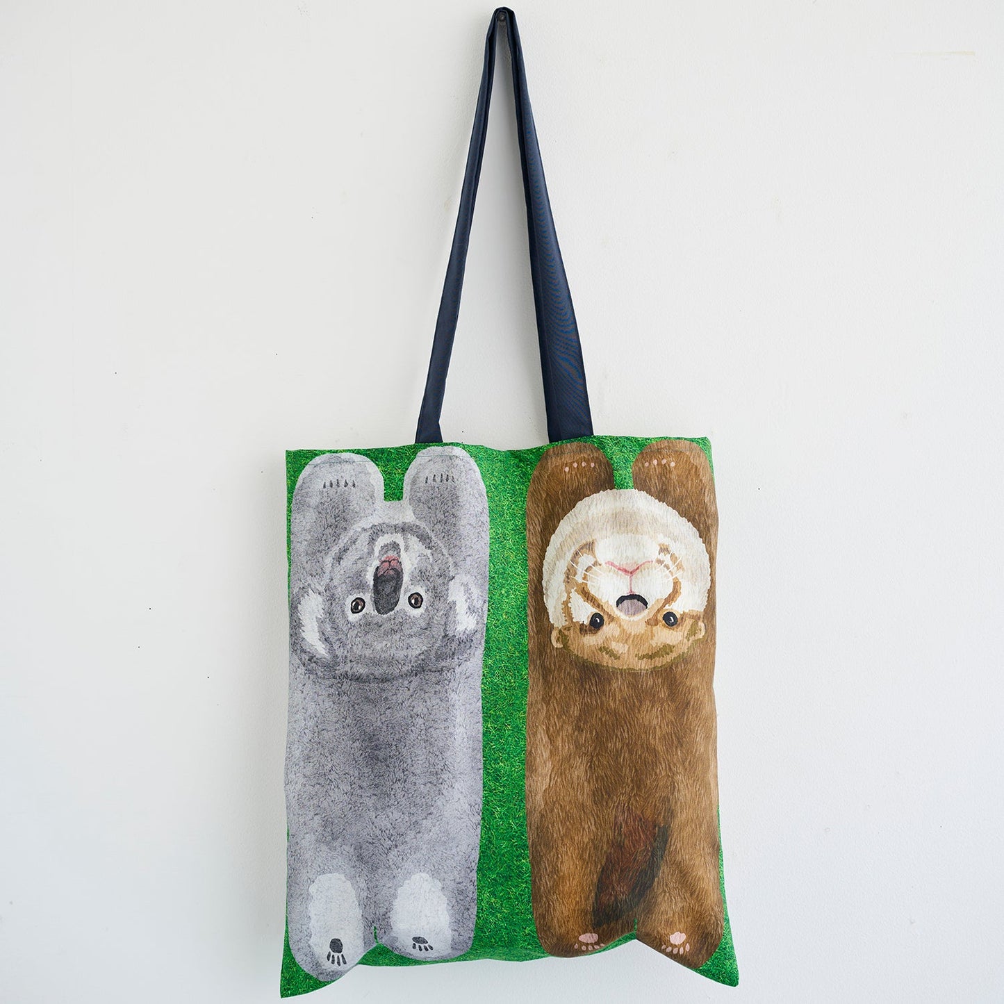 kokka home deco mini - 動物躺在草地上 | cotton printed sheeting 純棉